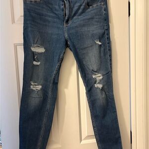 Hollister Blue Ripped Skinny Jeans